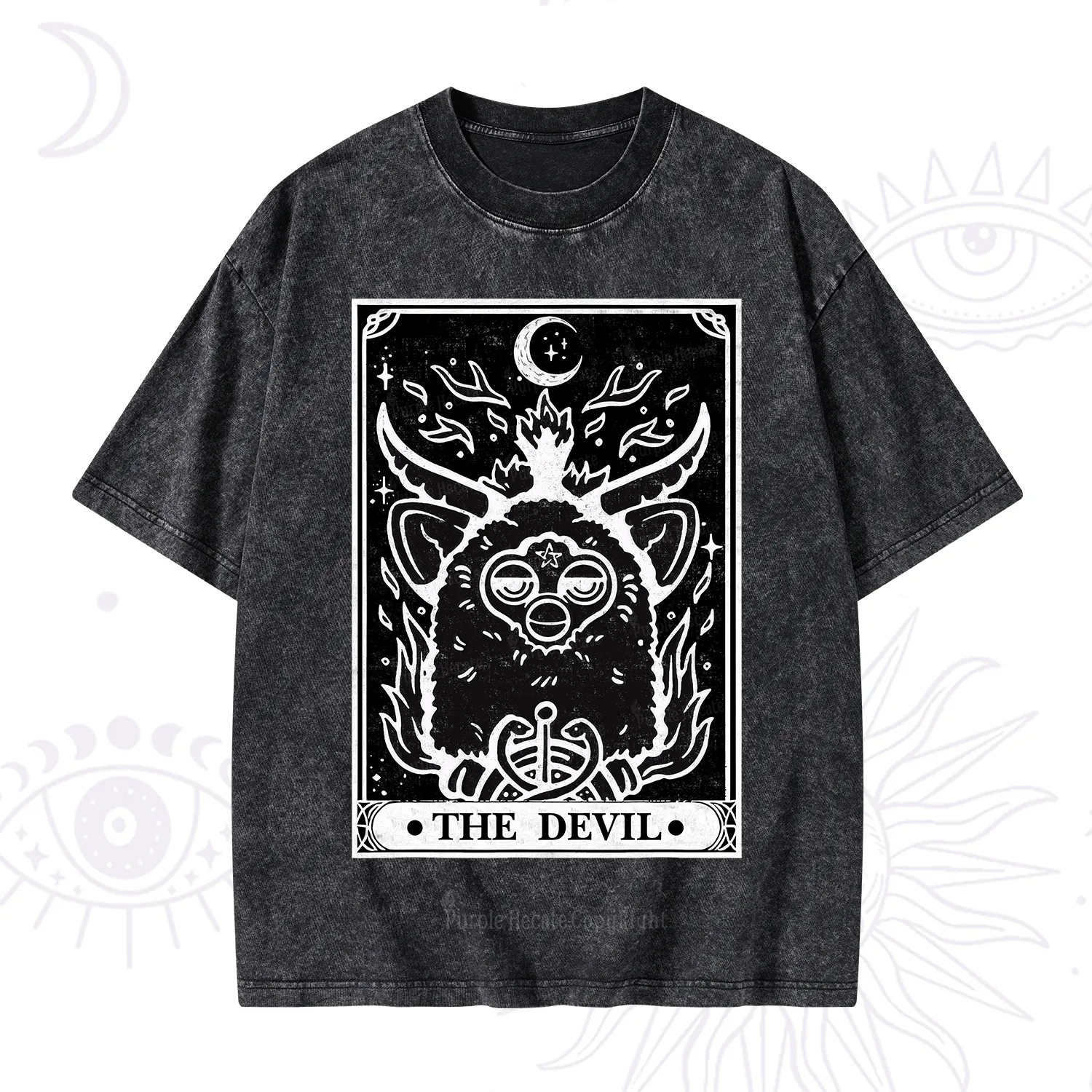 Purplehecate The Devil Tarot Washed T-Shirt