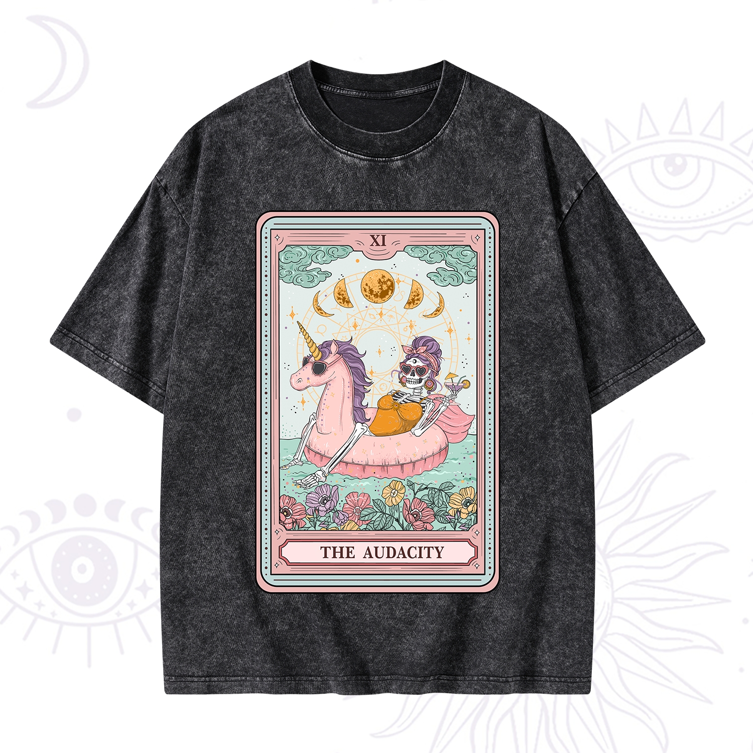 Purplehecate The Audacity Skeleton Tarot Card  Washed T-Shirt