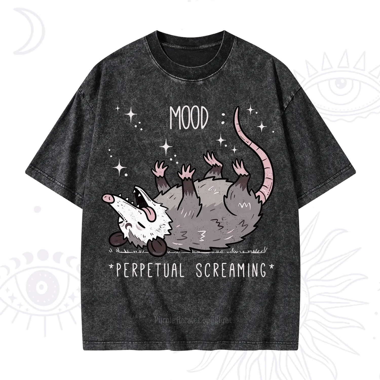 Purplehecate Mood Perpetual Screaming Opossum Washed T-Shirt