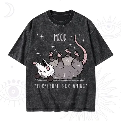 Purplehecate Mood Perpetual Screaming Opossum Washed T-Shirt