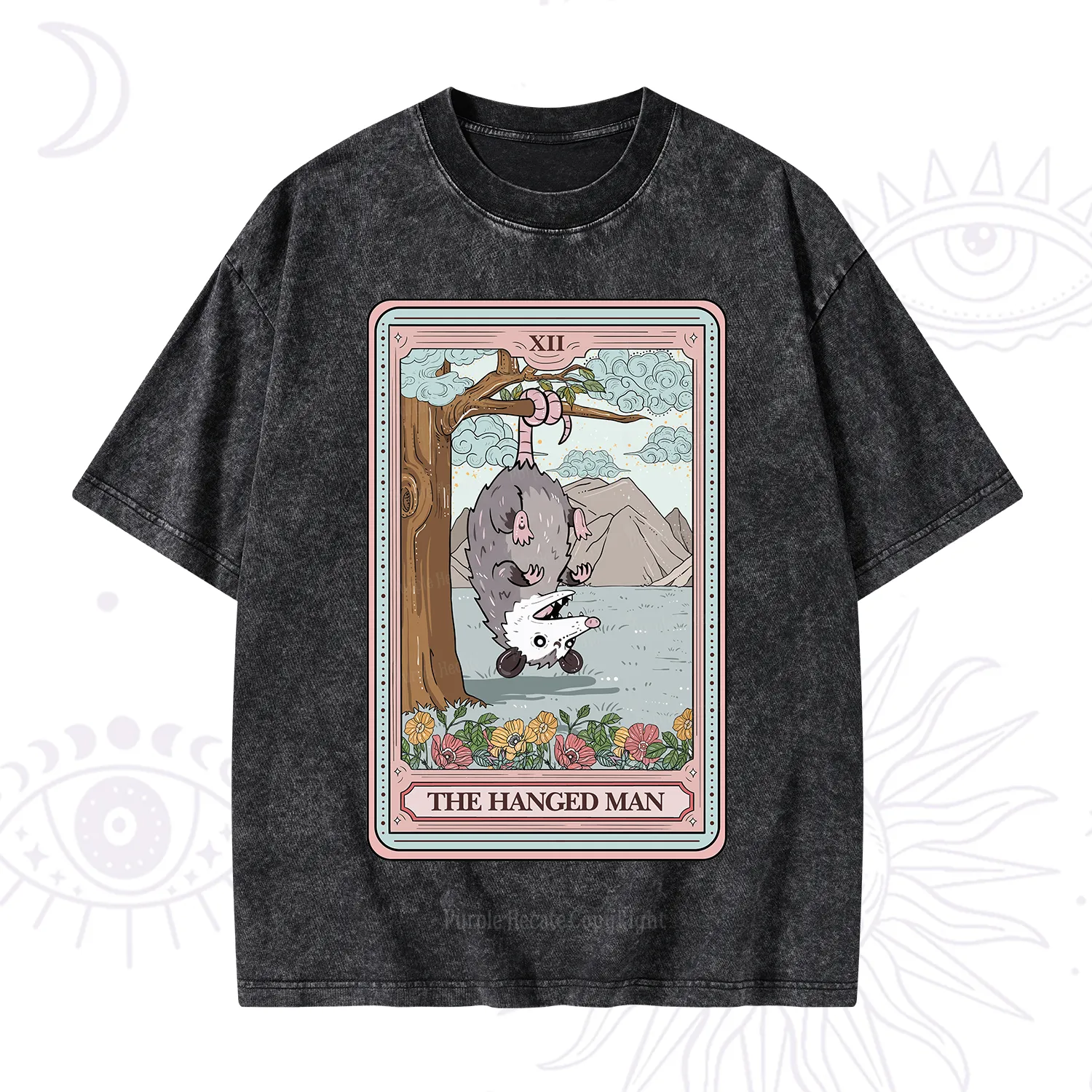 Purplehecate The Hanged Man Tarot Opossum Washed T-Shirt