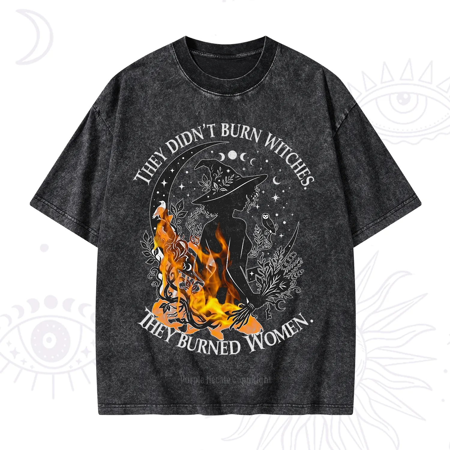 Purplehecate They Didn't Burn Witches Washed T-Shirt