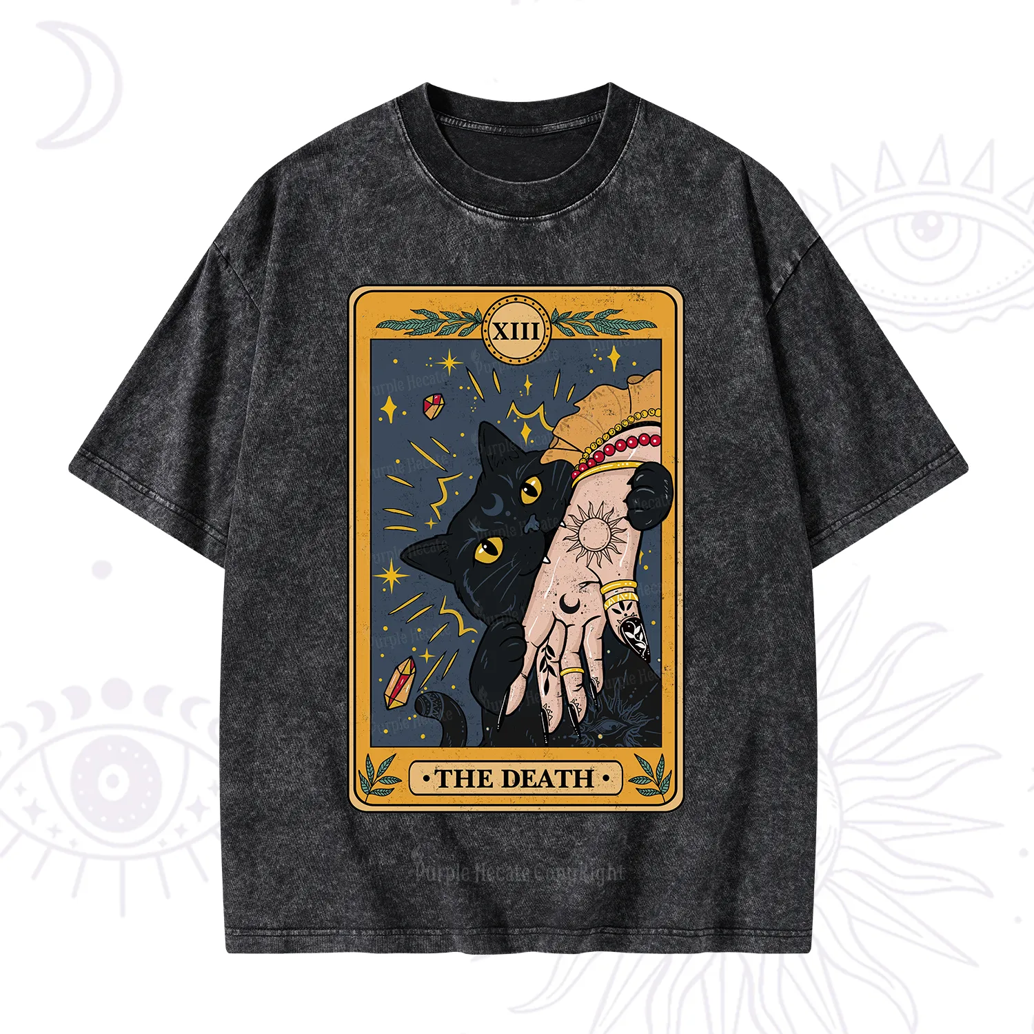 Purplehecate The Death Tarot Card Washed T-Shirt