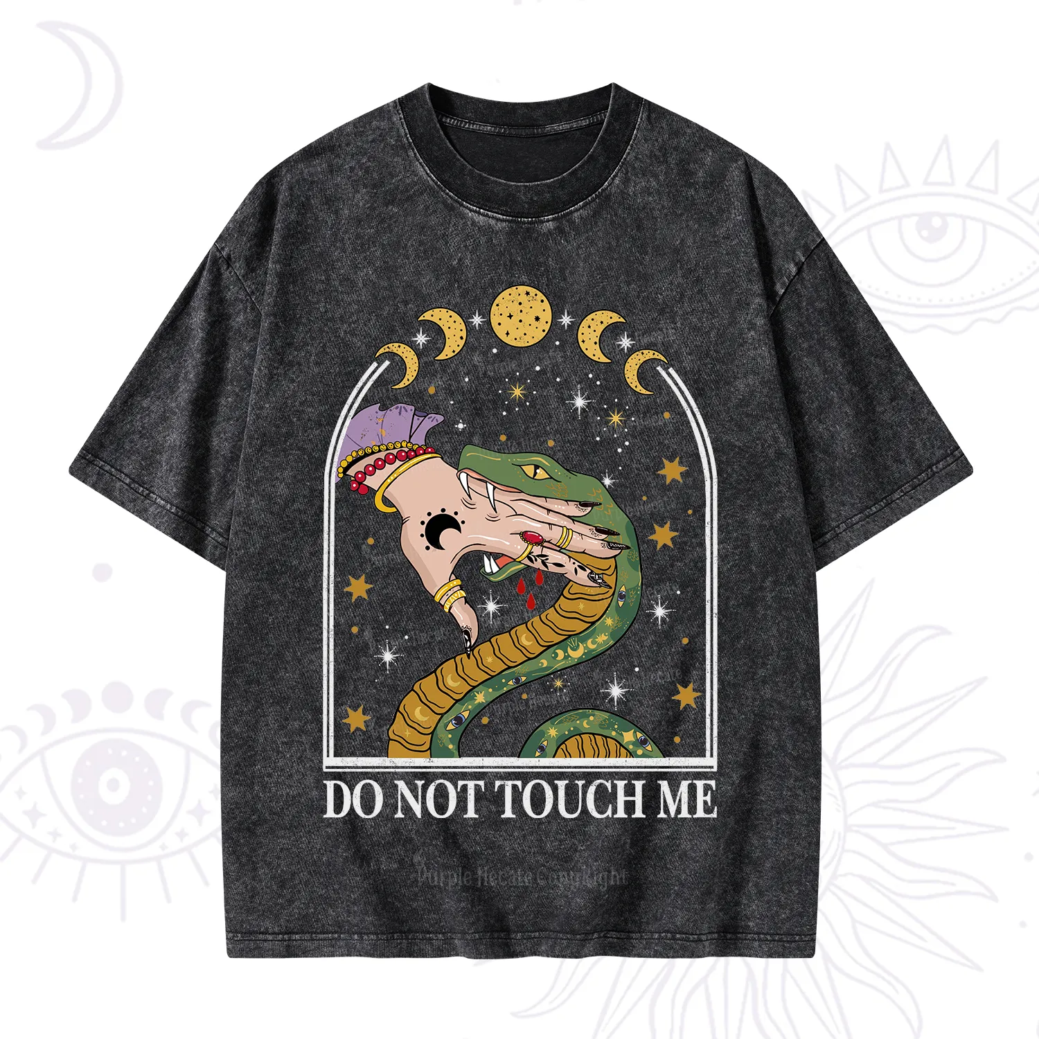 Purplehecate Do Not Touch Me Washed T-Shirt