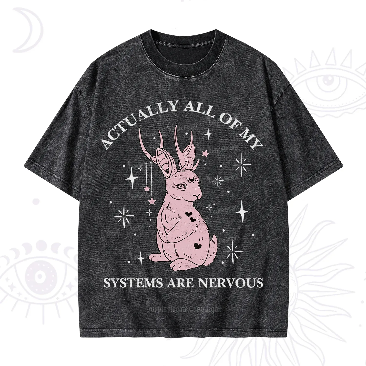 Purplehecate Actually All Of My Systems Are Nervous Washed T-Shirt