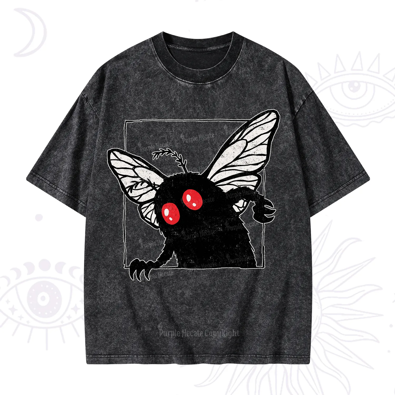 Purplehecate The Curious Mothman Washed T-Shirt
