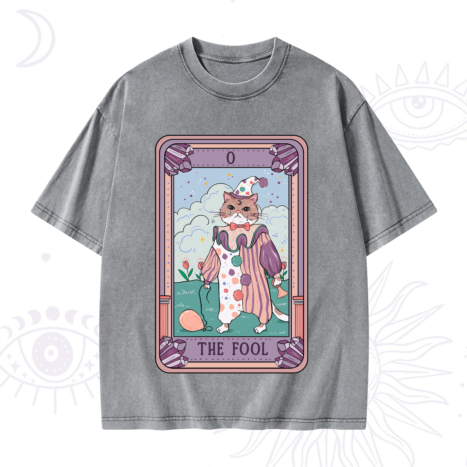 Purplehecate The Fool Tarot Card Washed T-Shirt