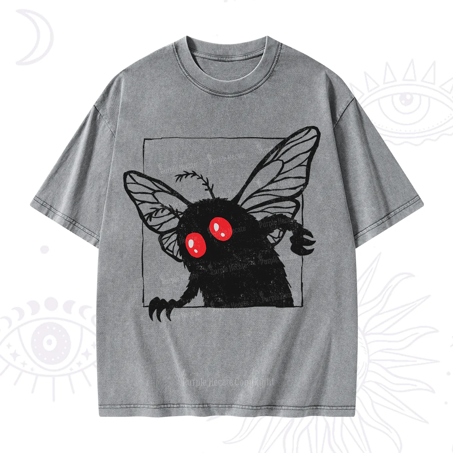 Purplehecate The Curious Mothman Washed T-Shirt