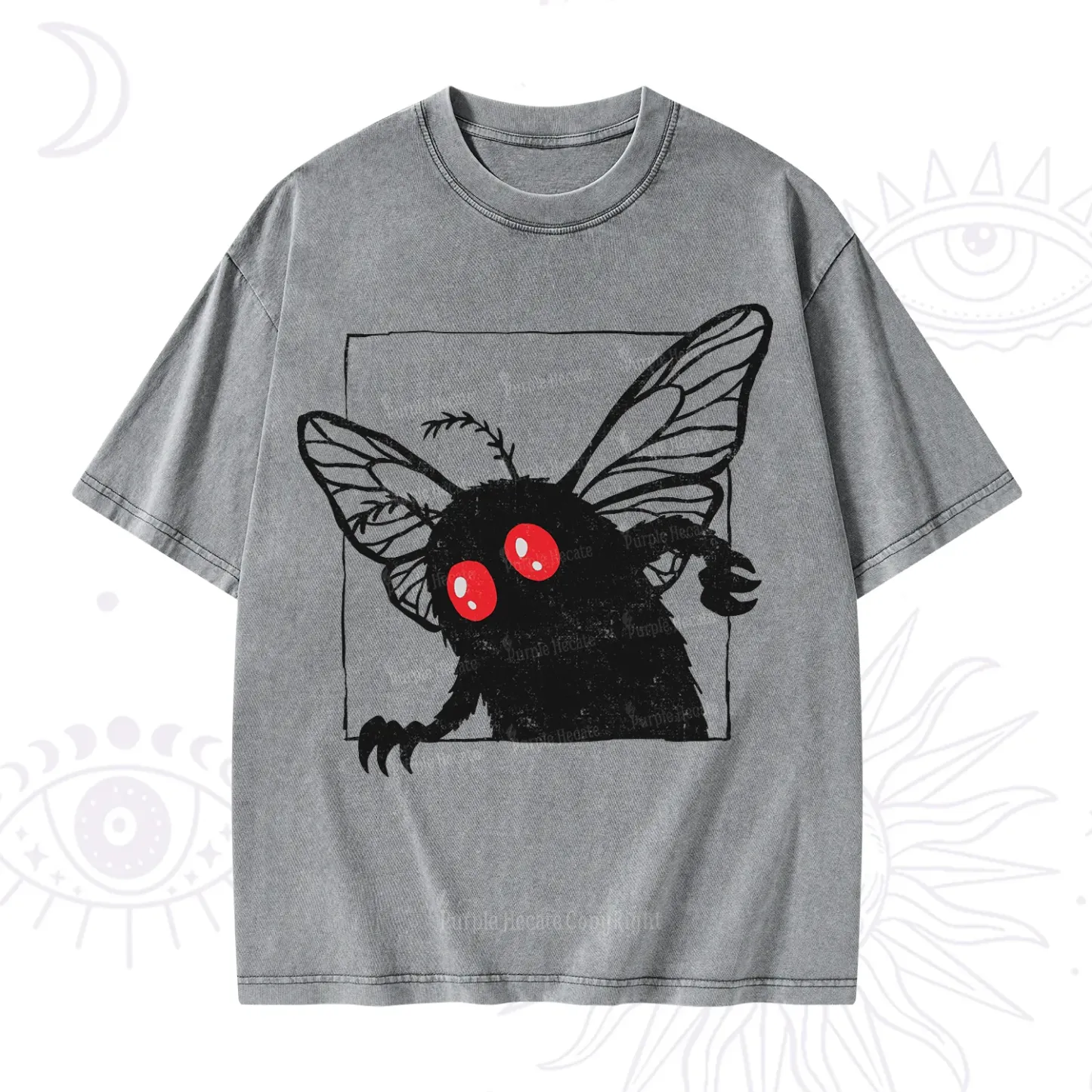 Purplehecate The Curious Mothman Washed T-Shirt