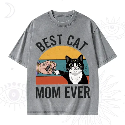 Purplehecate Best Cat Mom Ever Washed T-Shirt