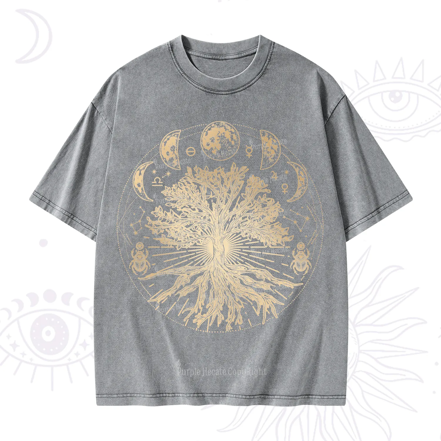 Purplehecate Tree Of Lif Washed T-Shirt