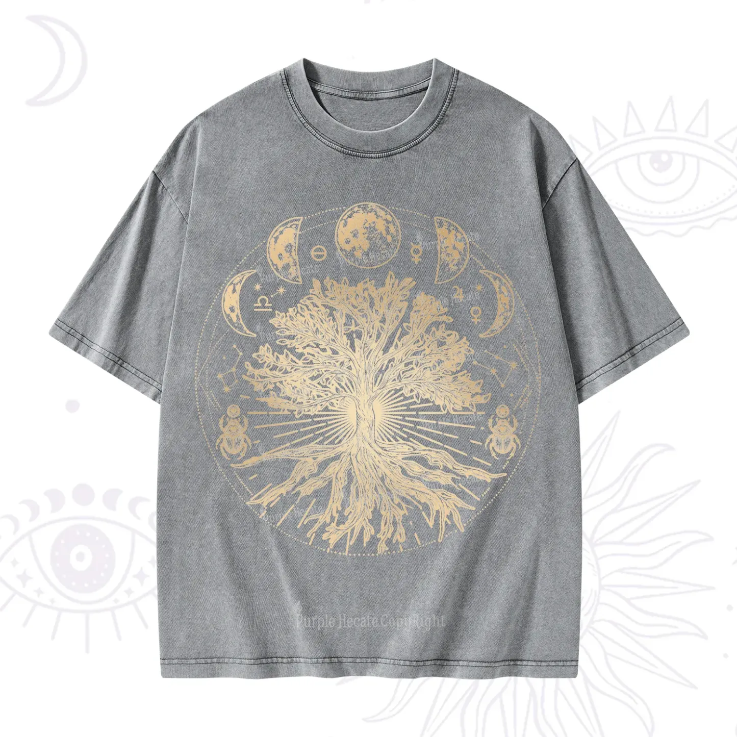 Purplehecate Tree Of Lif Washed T-Shirt