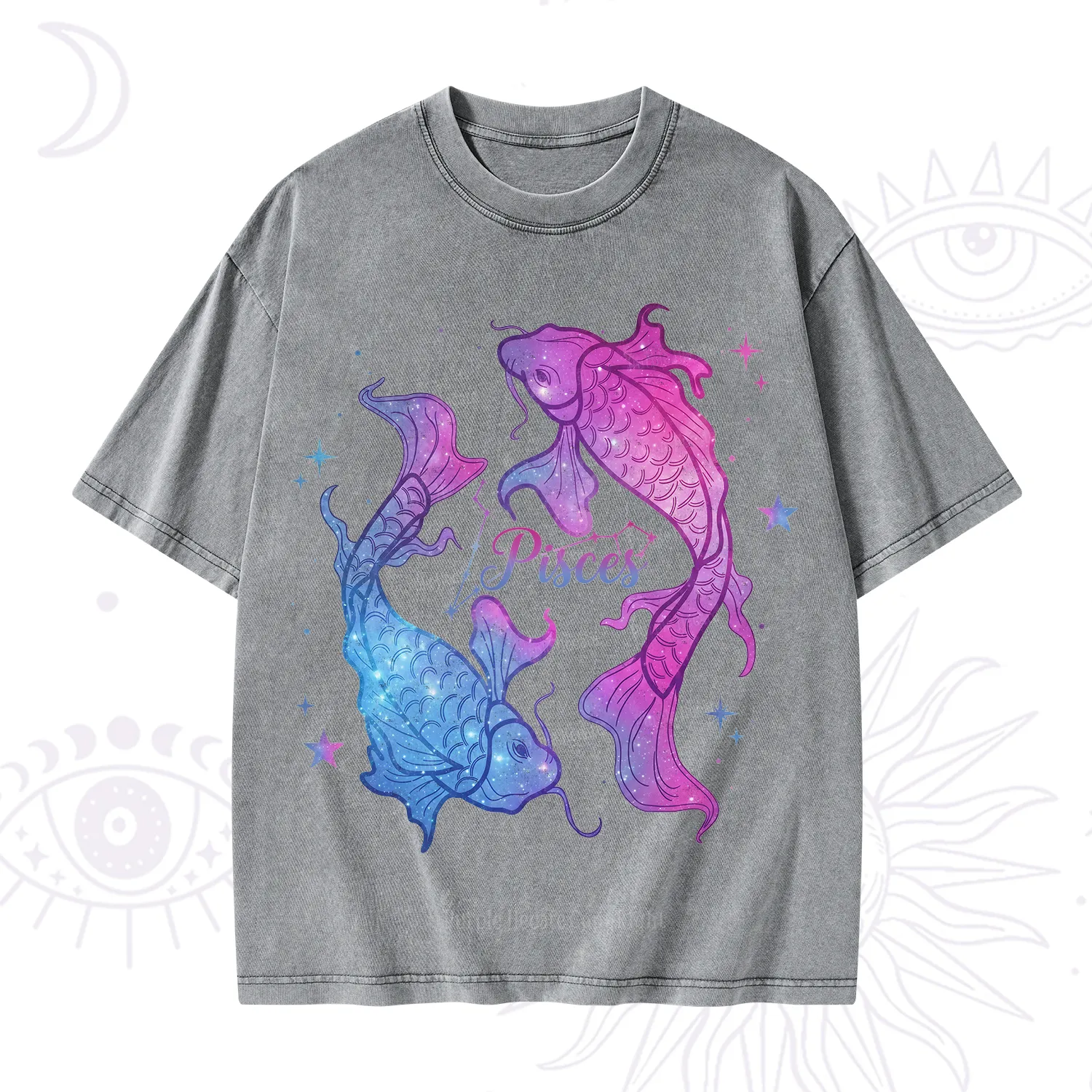 Purplehecate Pisces Zodiac Washed T-Shirt