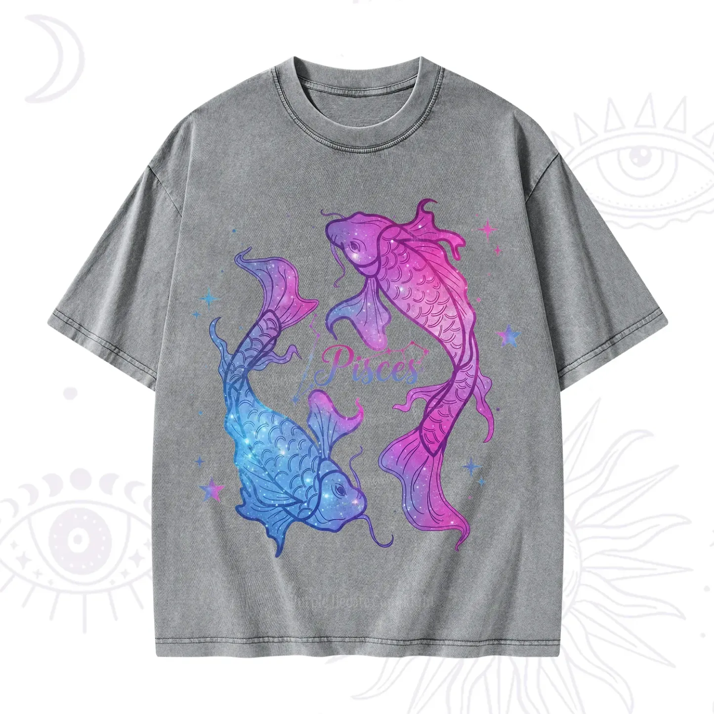 Purplehecate Pisces Zodiac Washed T-Shirt
