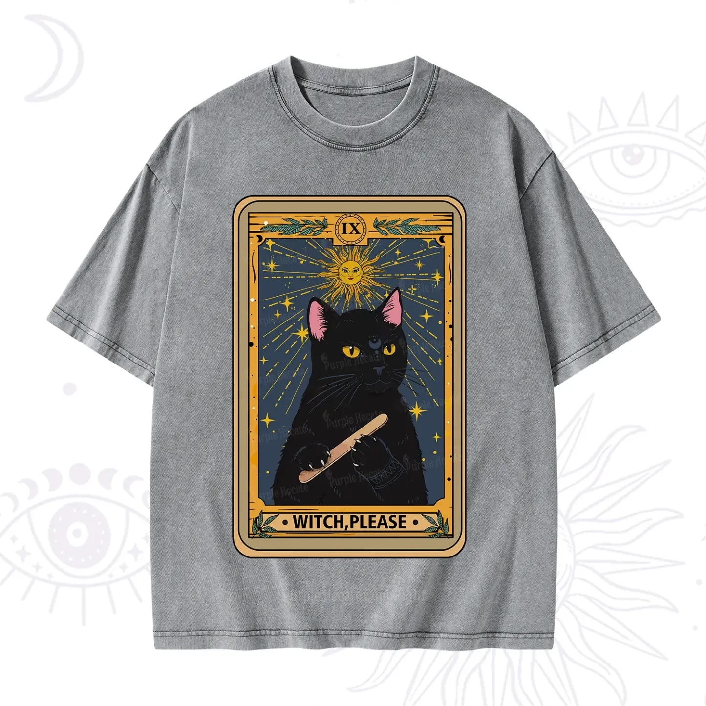 Purplehecate The Witch Please Tarot Washed T-Shirt