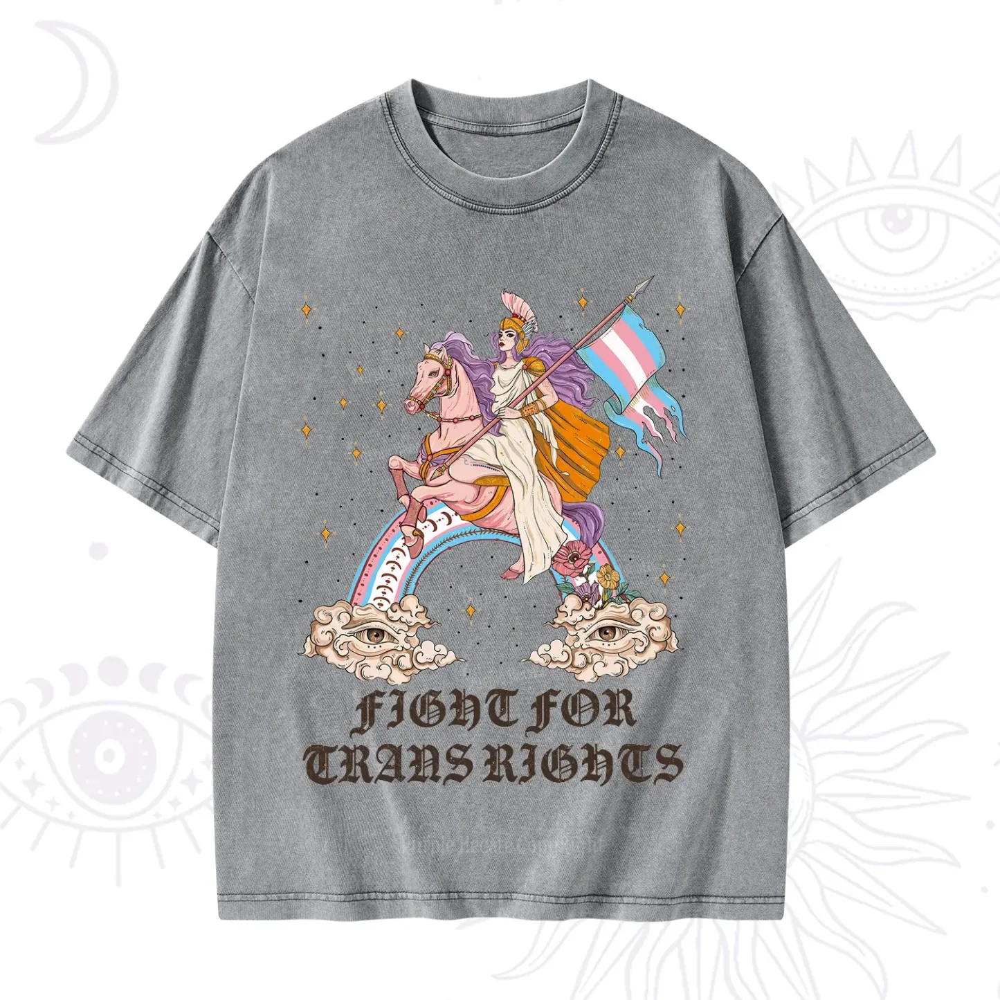 Purplehecate Fight for Trans Rights Knight Washed T-Shirt