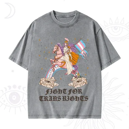 Purplehecate Fight for Trans Rights Knight Washed T-Shirt
