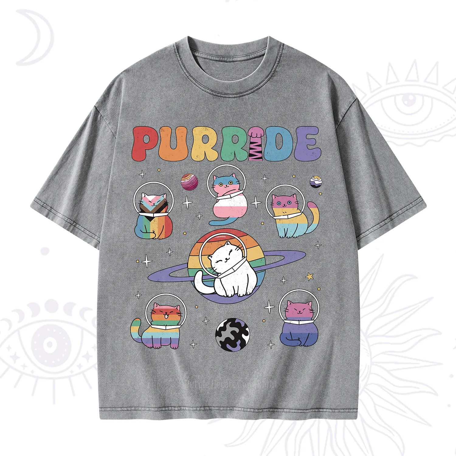 Purplehecate Purride Cat Washed T-Shirt