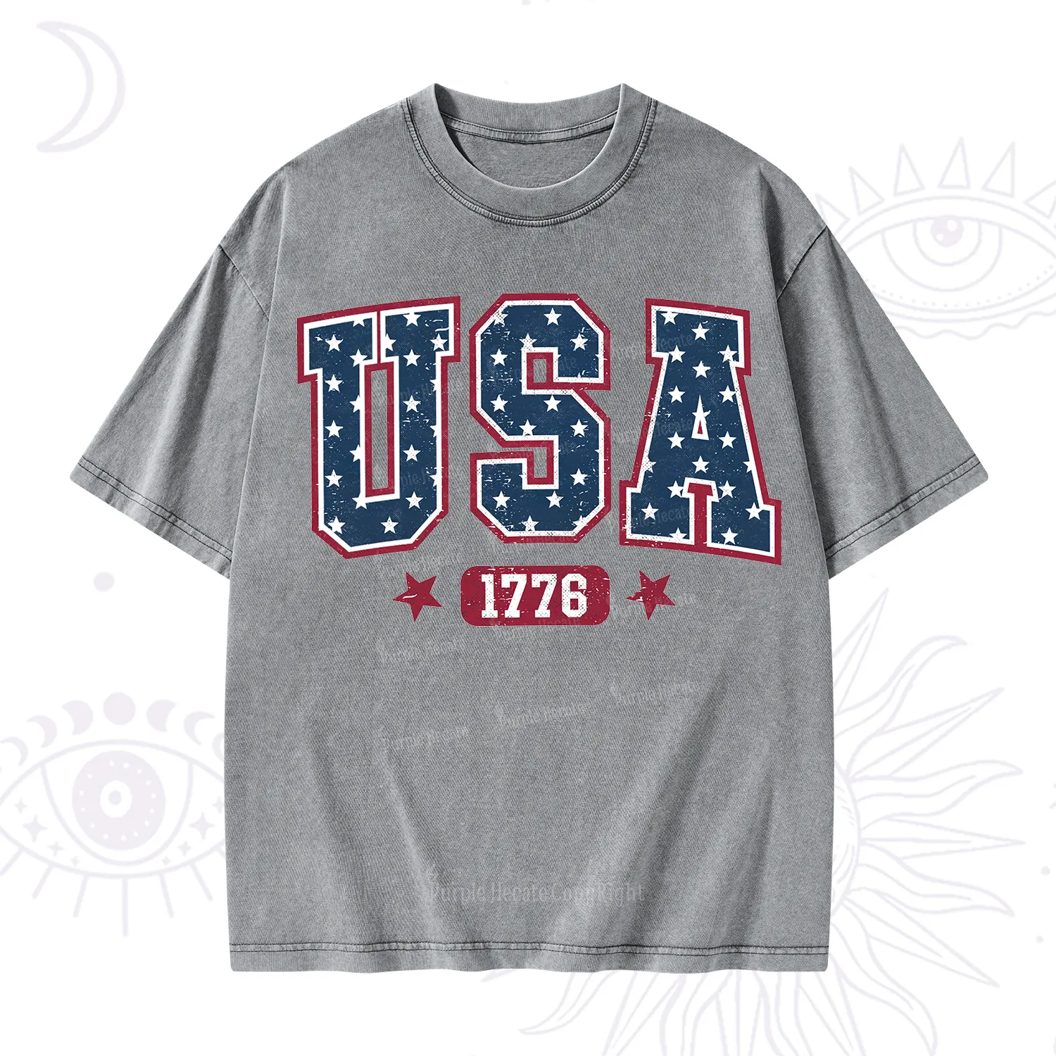 Purplehecate Retro USA 1776 Washed T-Shirt
