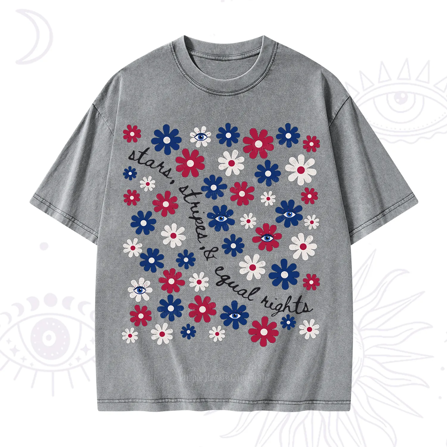 Purplehecate Stars Stripes Equal Rights Washed T-Shirt