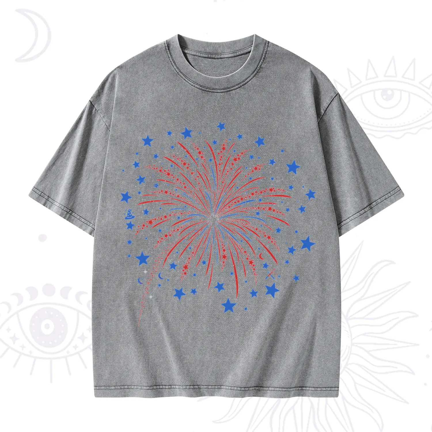 Purplehecate 4th Of July Firework Washed T-Shirt