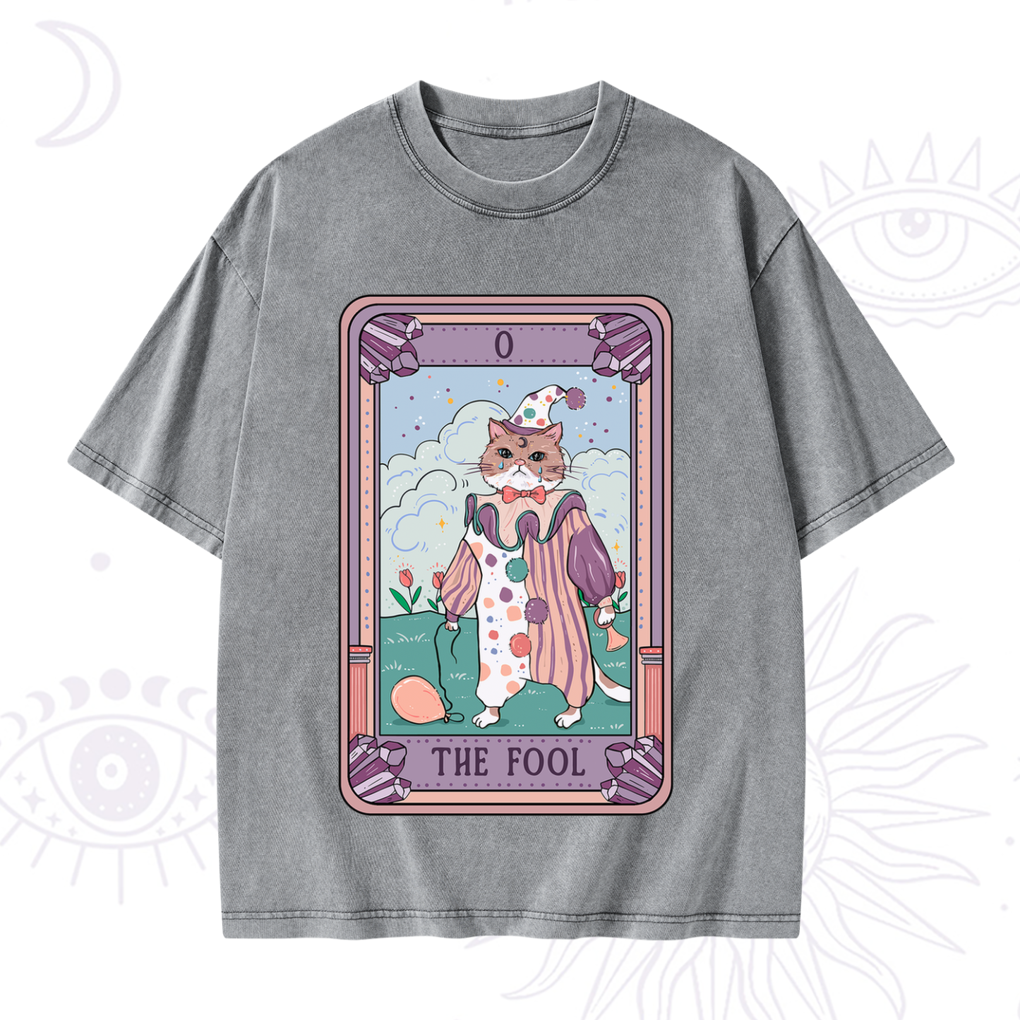 Purplehecate The Fool Tarot Card Washed T-Shirt