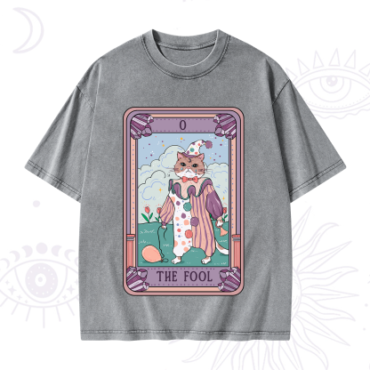 Purplehecate The Fool Tarot Card Washed T-Shirt