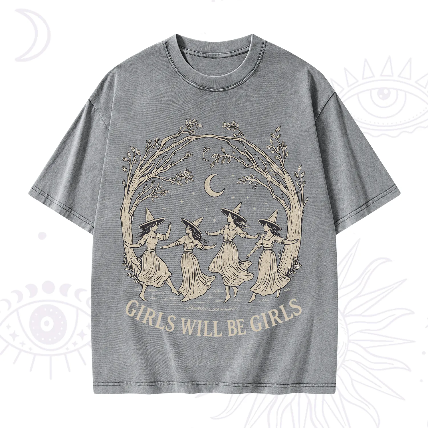 Purplehecate Girls Will Be Girls Witch Washed T-Shirt
