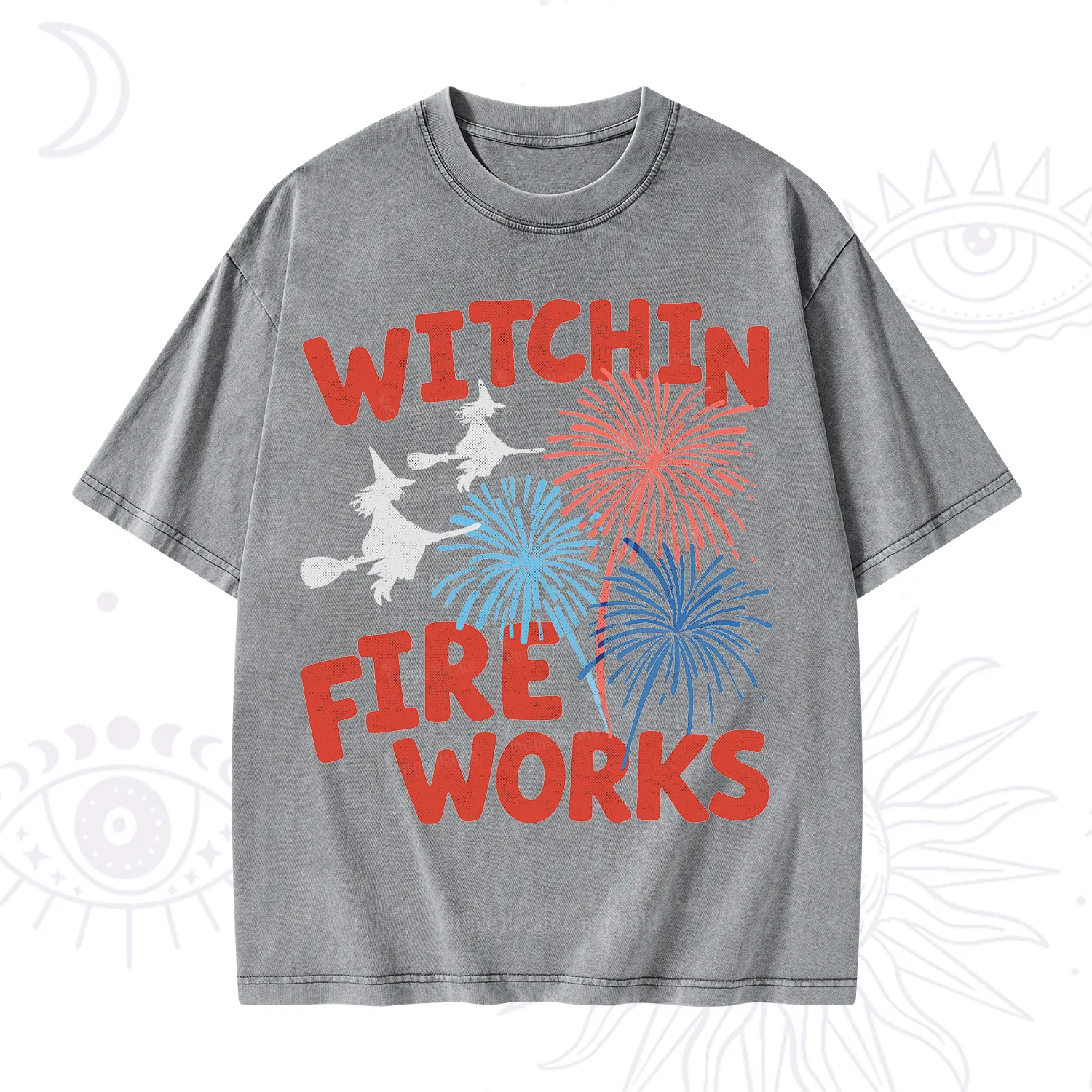 Purplehecate Witchin' Fireworks 4th of July Washed T-Shirt