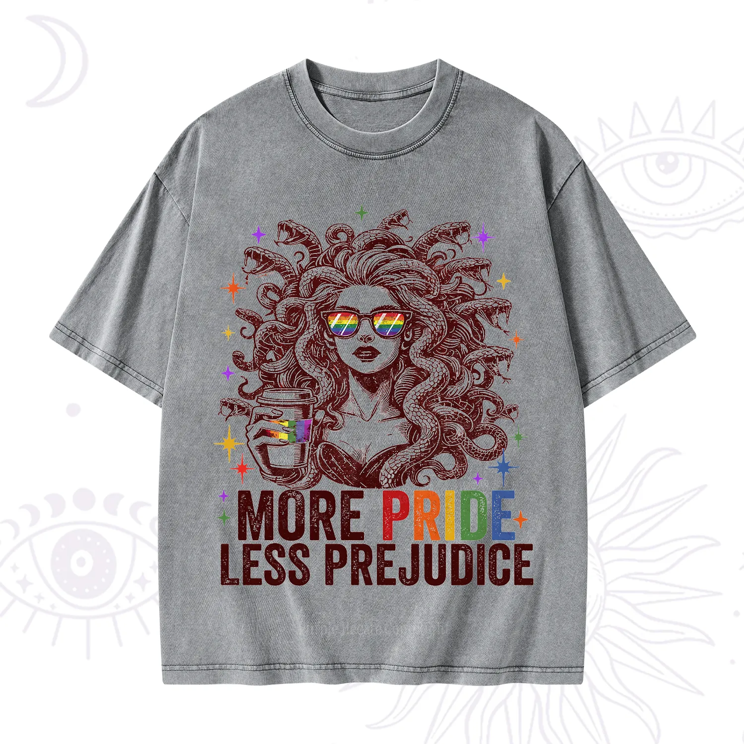 Purplehecate More Pride Less Prejudice Medusa Washed T-Shirt