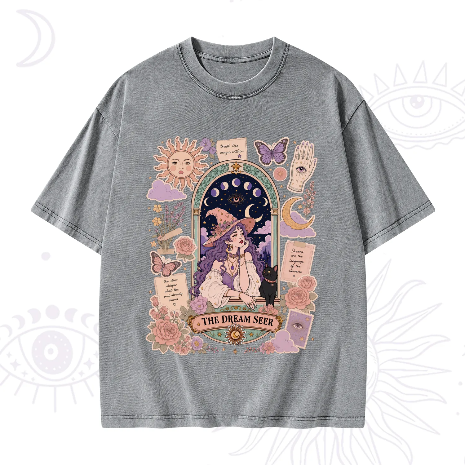 Purplehecate The Dream Seer Witch Washed T-Shirt