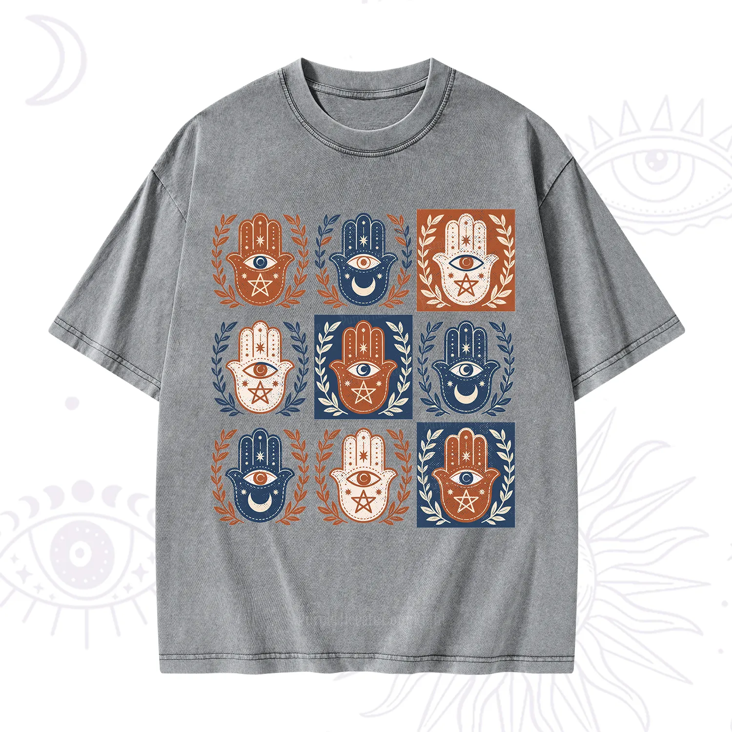 Purplehecate Hamsa Hand Washed T-Shirt
