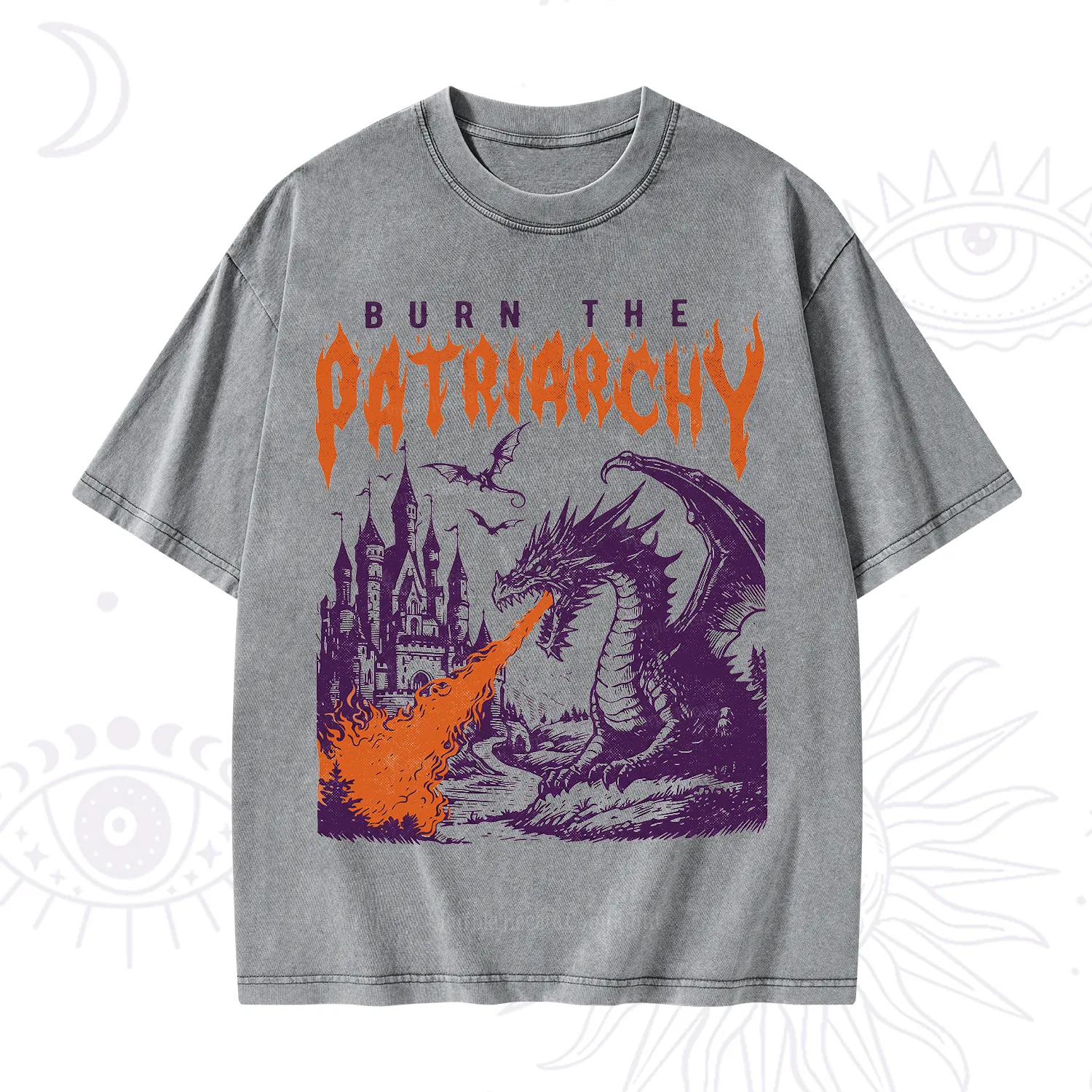 Purplehecate Burn the Patriarchy Dragon Washed T-Shirt