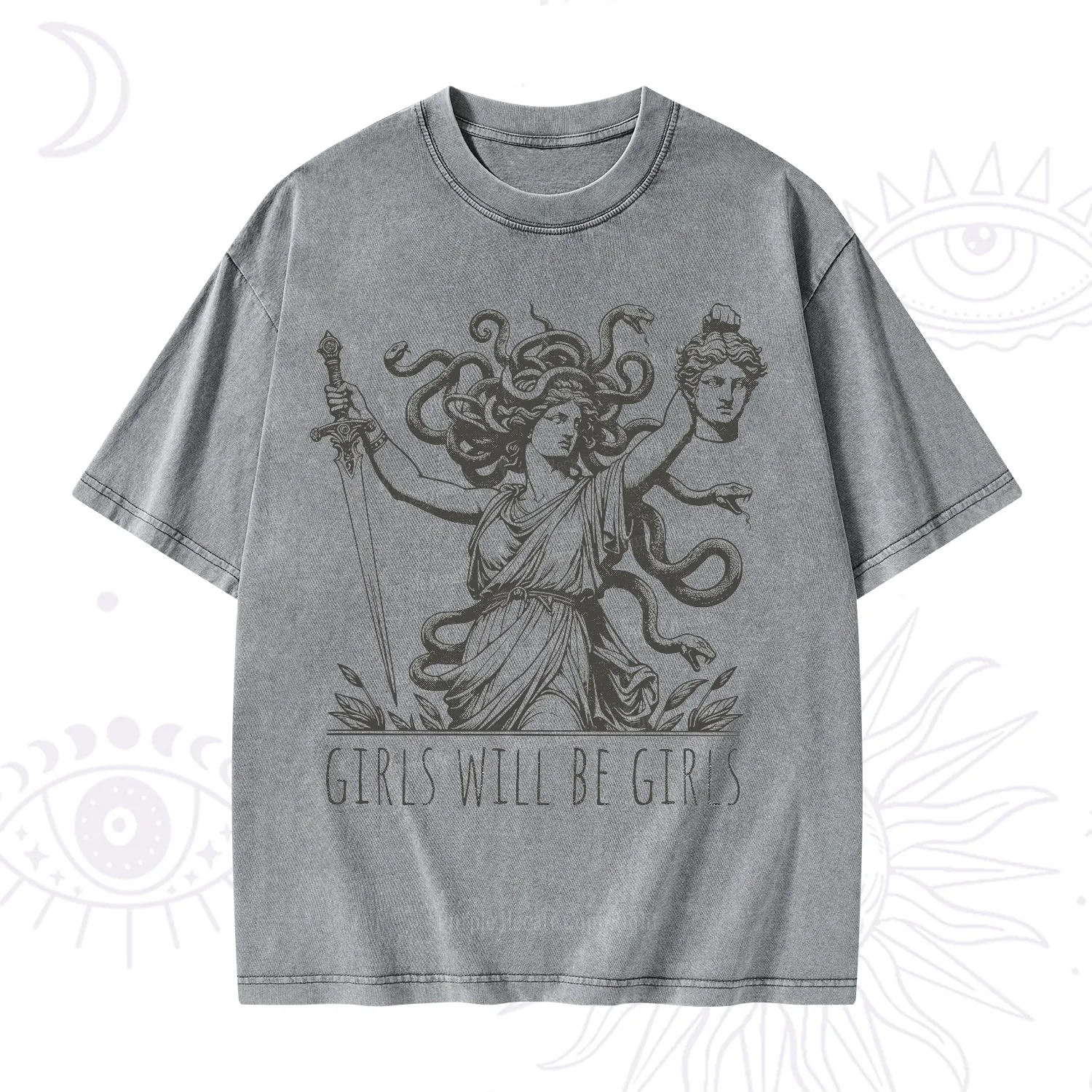 Purplehecate Girls Will Be Girls Medusa Washed T-Shirt