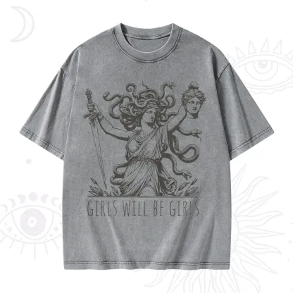 Purplehecate Girls Will Be Girls Medusa Washed T-Shirt