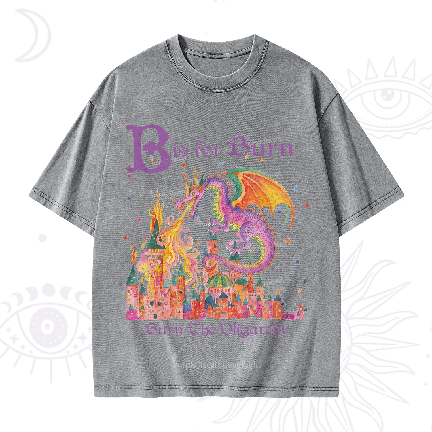 Purplehecate Burn The Oligarchy Washed T-Shirt
