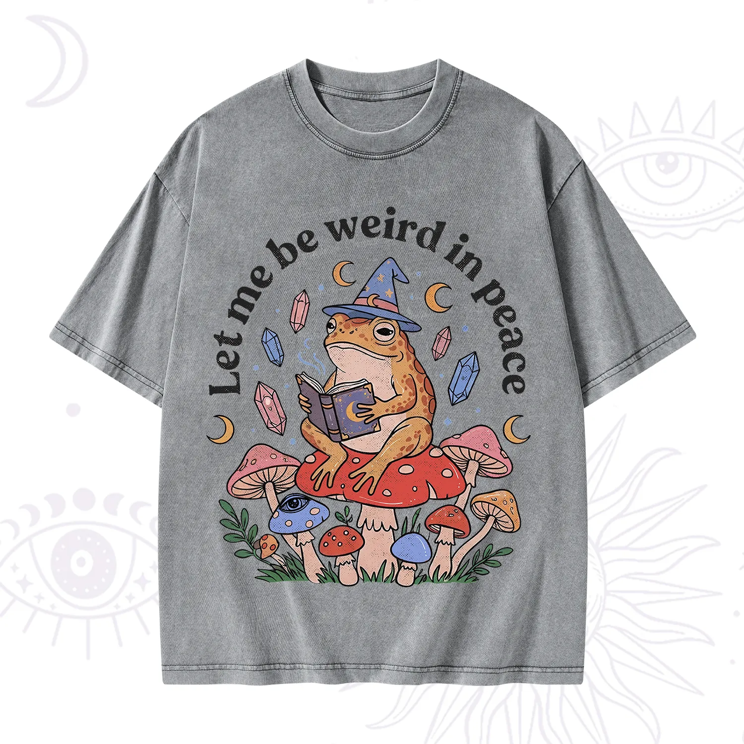 Purplehecate Let Me Be Weird in Peace Frog Washed T-Shirt