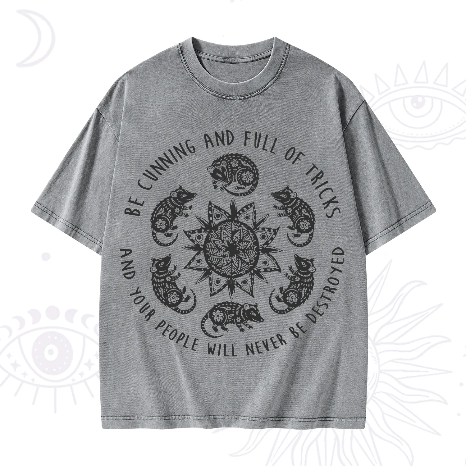 Purplehecate Cunning Possum Protection Spell Washed T-Shirt