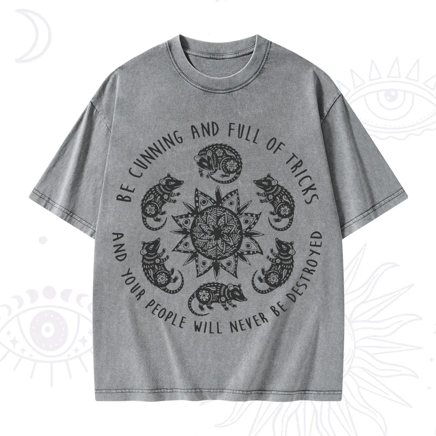 Purplehecate Cunning Possum Protection Spell Washed T-Shirt