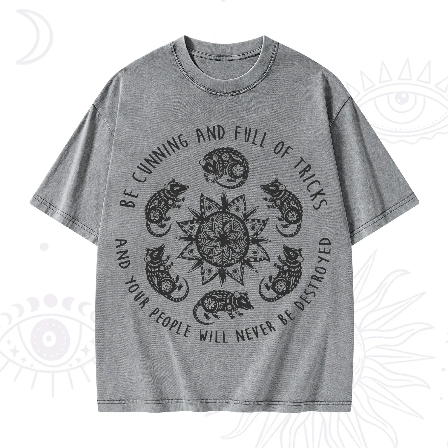 Purplehecate Cunning Possum Protection Spell Washed T-Shirt
