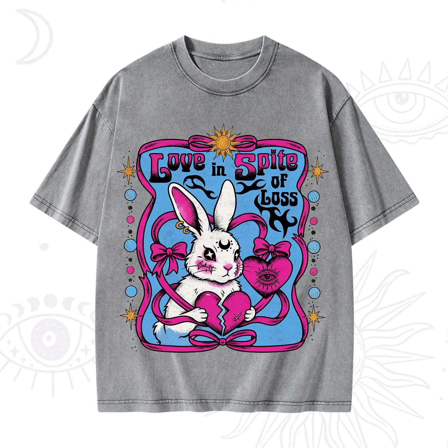 Purplehecate Love in Spite of Loss Bunny Washed T-Shirt