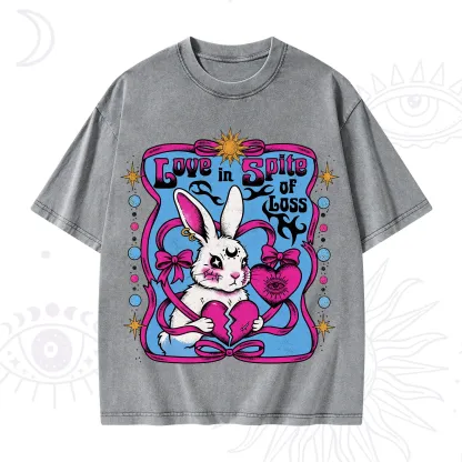 Purplehecate Love in Spite of Loss Bunny Washed T-Shirt