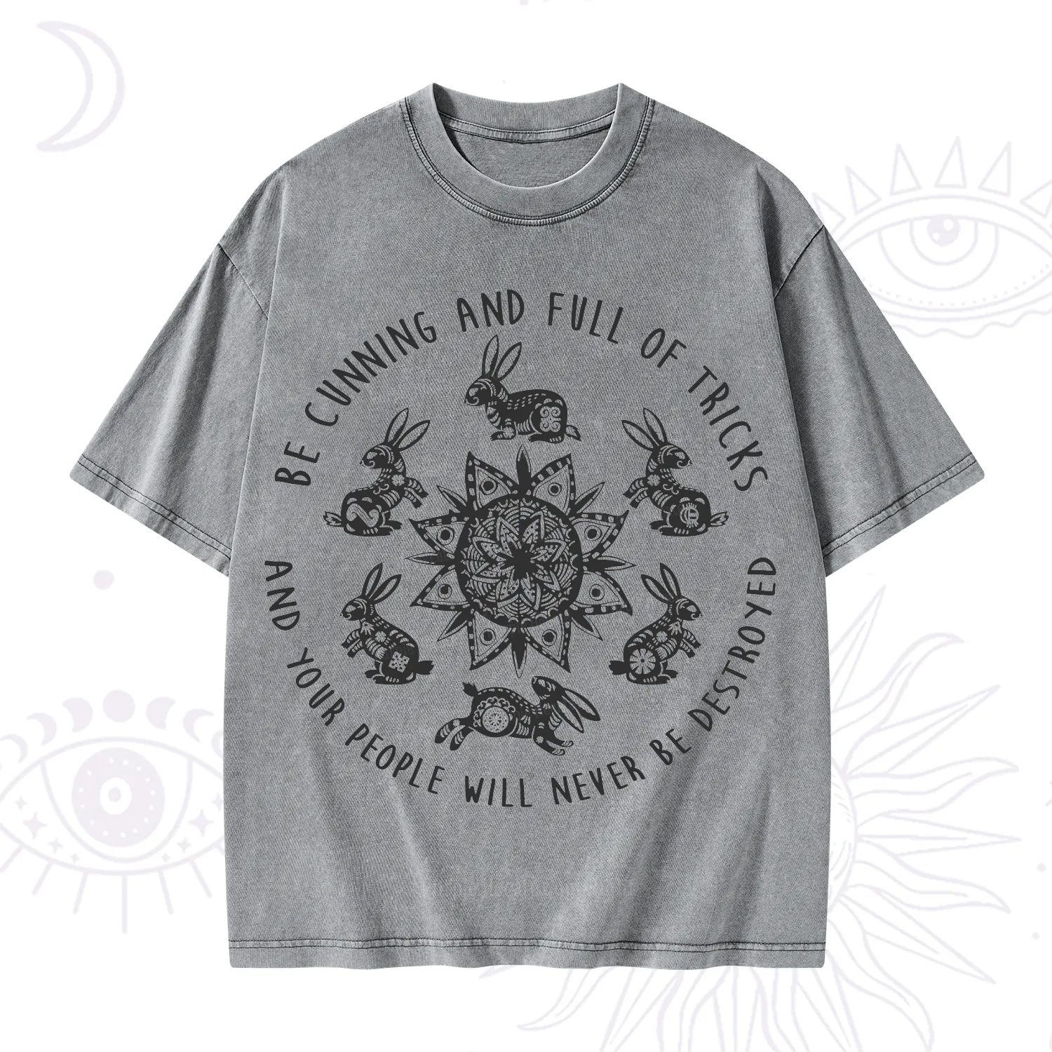 Purplehecate Cunning Rabbit Protection Spell Washed T-Shirt