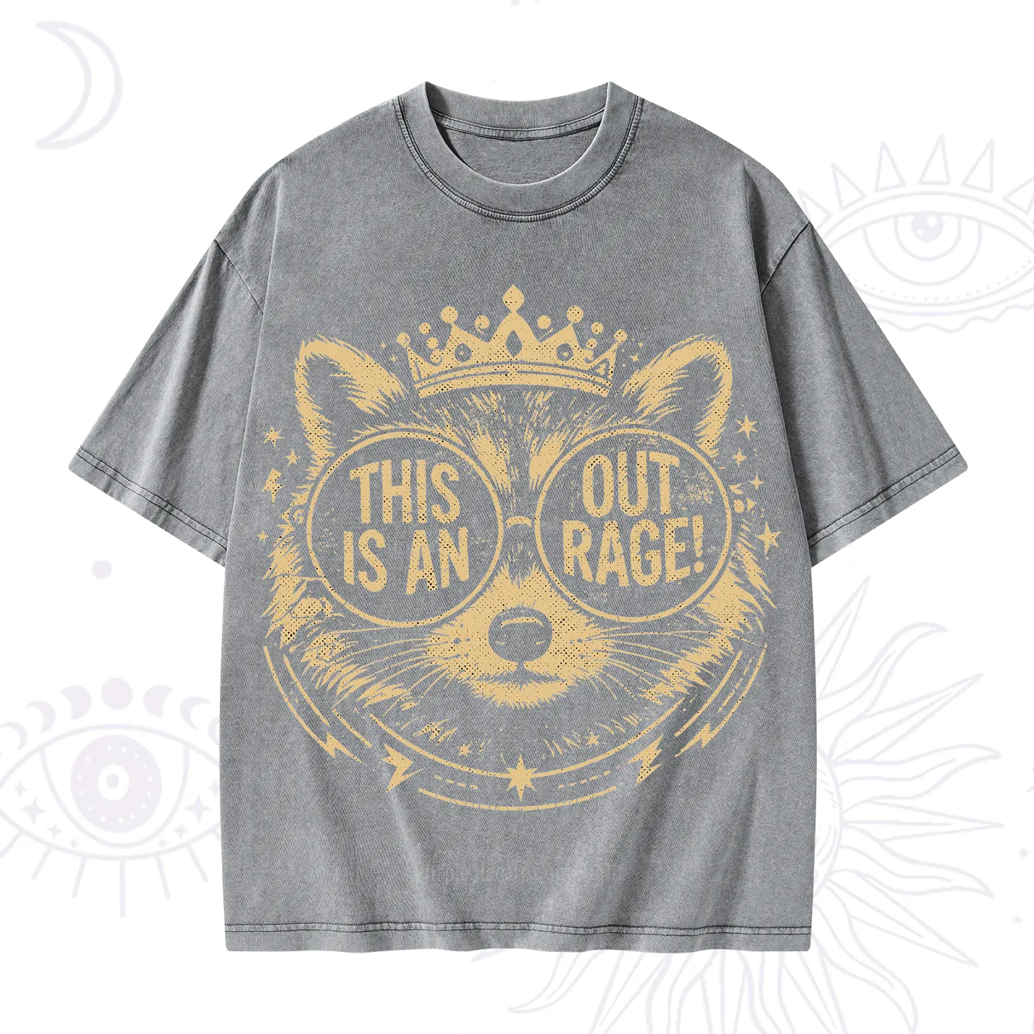 Purplehecate Royal Raccoon Rage Washed T-Shirt