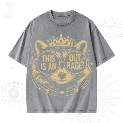 Purplehecate Royal Raccoon Rage Washed T-Shirt