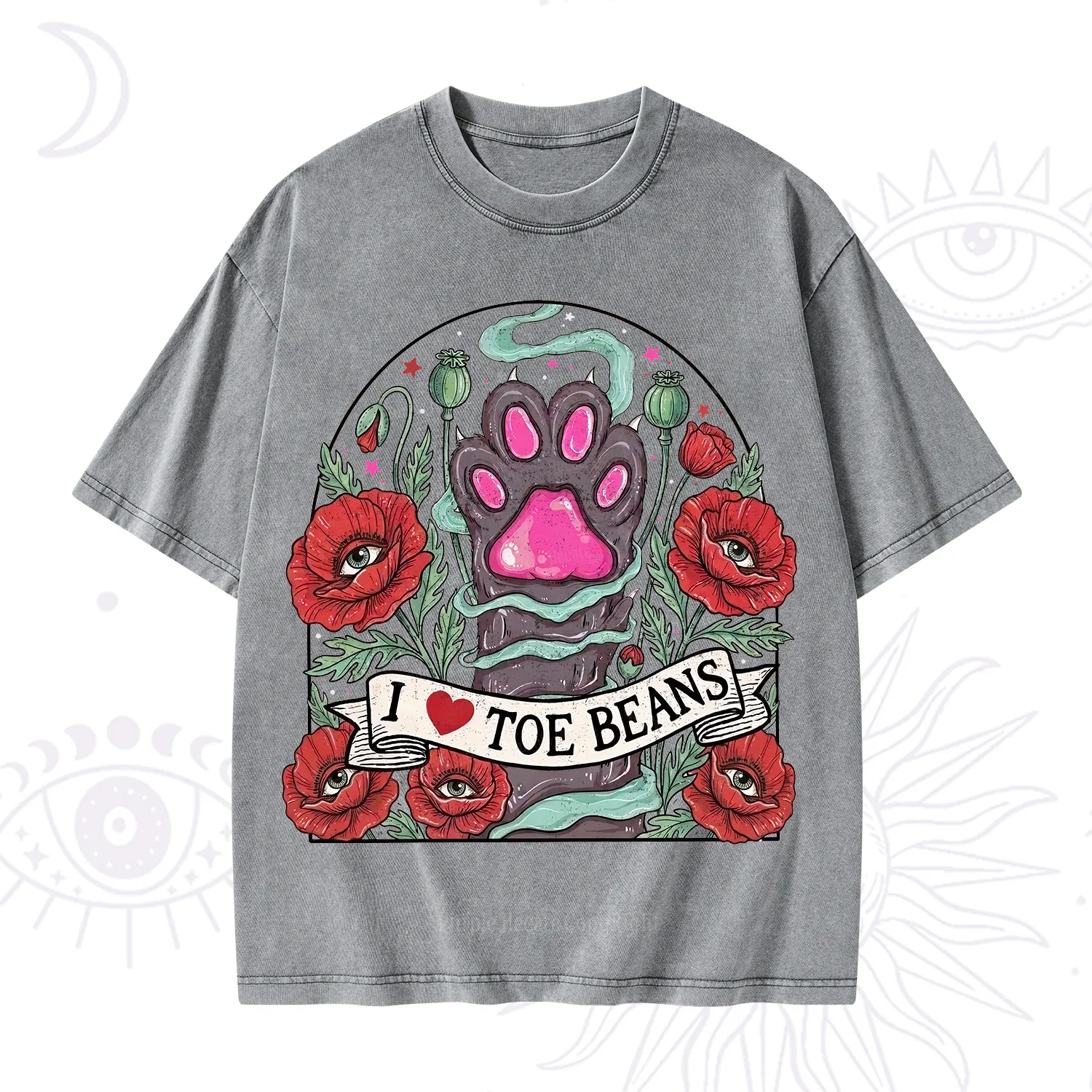 Purplehecate Toe Beans Lover Paw Washed T-Shirt