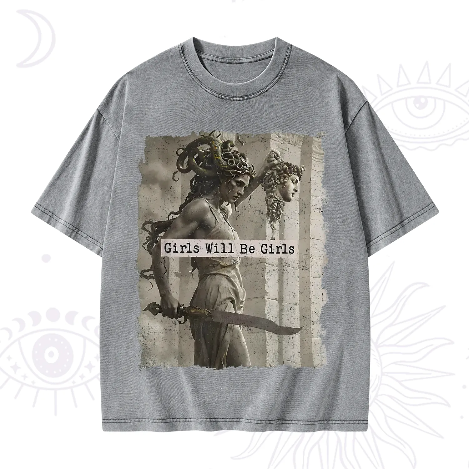 Purplehecate Medusa Girls Will Be Girls Washed T-Shirt