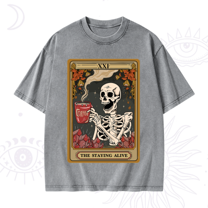Purplehecate The Stating Alive Tarot Card Washed T-Shirt