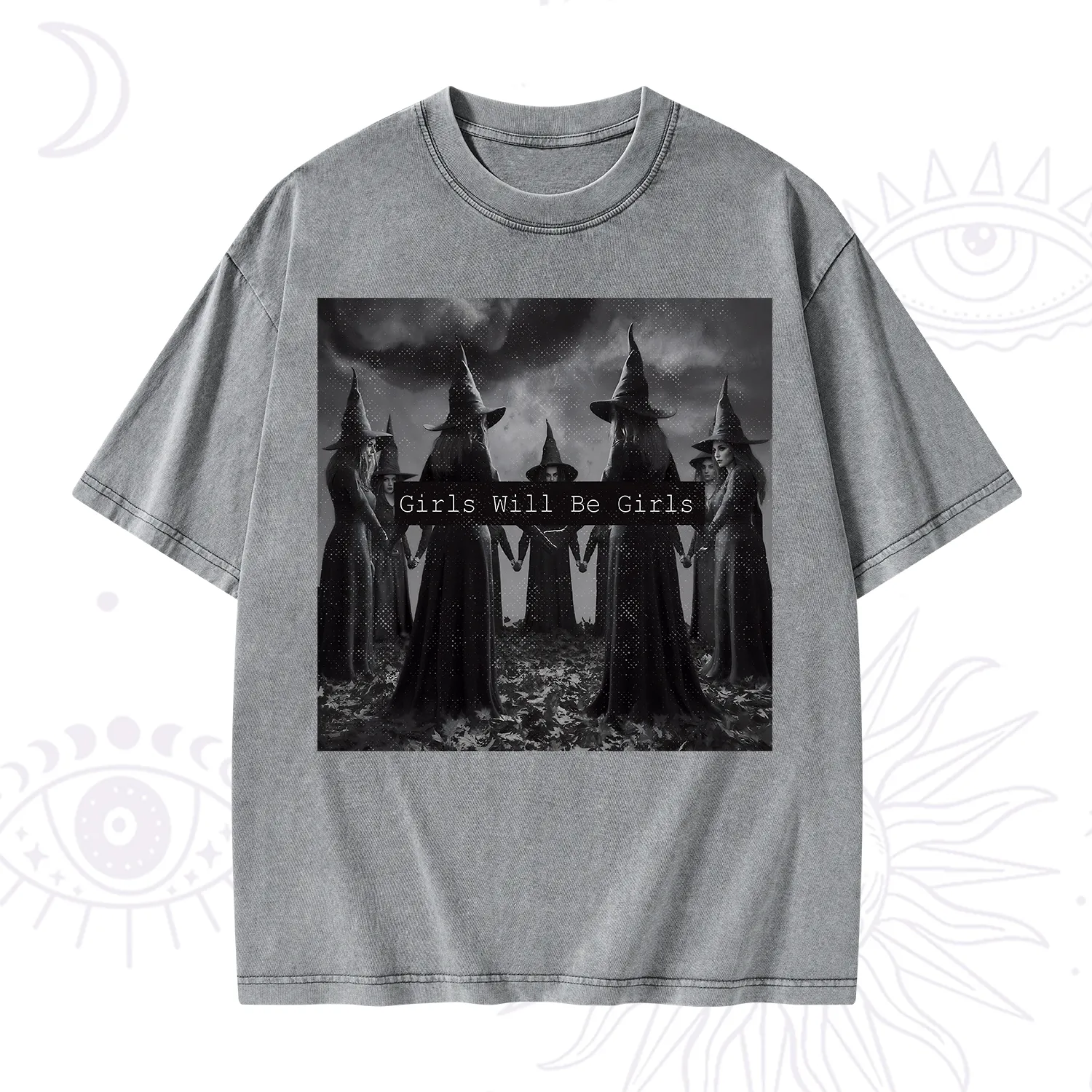 Purplehecate Vintage Girls Will Be Girls Witch Washed T-Shirt