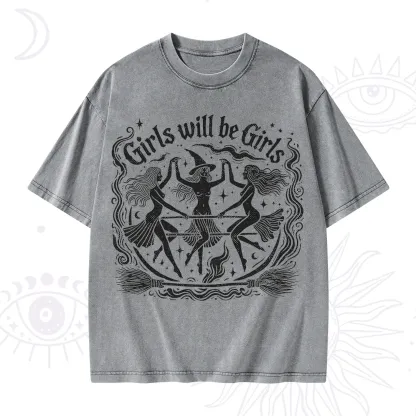 Purplehecate Girls Will Be Girls Washed T-Shirt